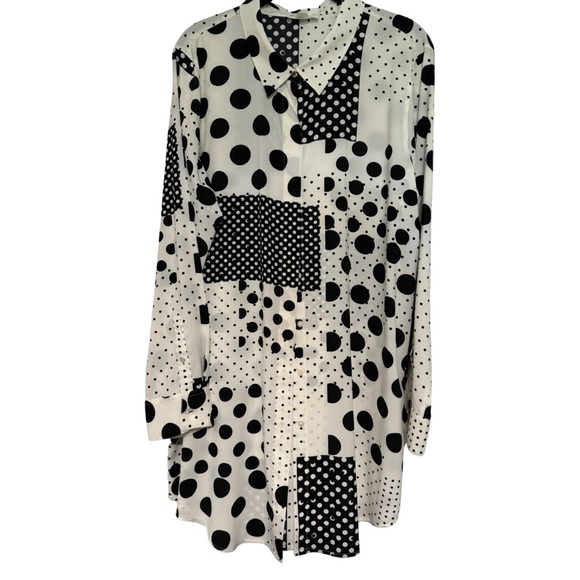 Calvin Klein XL polka dot button down blouse. Excellent condition. like New. - Picture 1 of 7